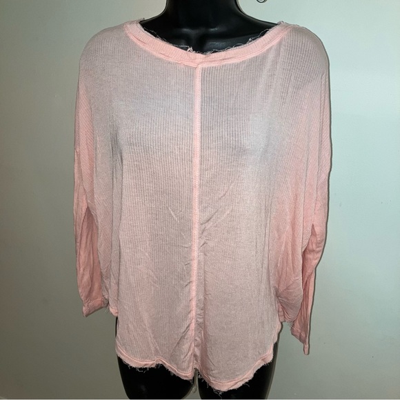 5/$20 Urban Outfitters Out From Under distressed oversized pink long sleeve S - Picture 5 of 16